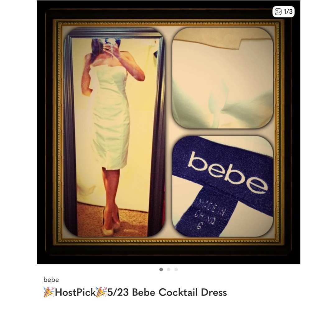 Bebe Cream Midi Dress